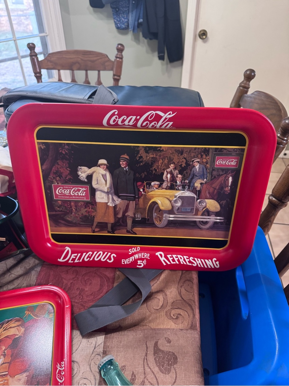 Coca Cola Vintage Metal Tray 1987 “Touring Car”